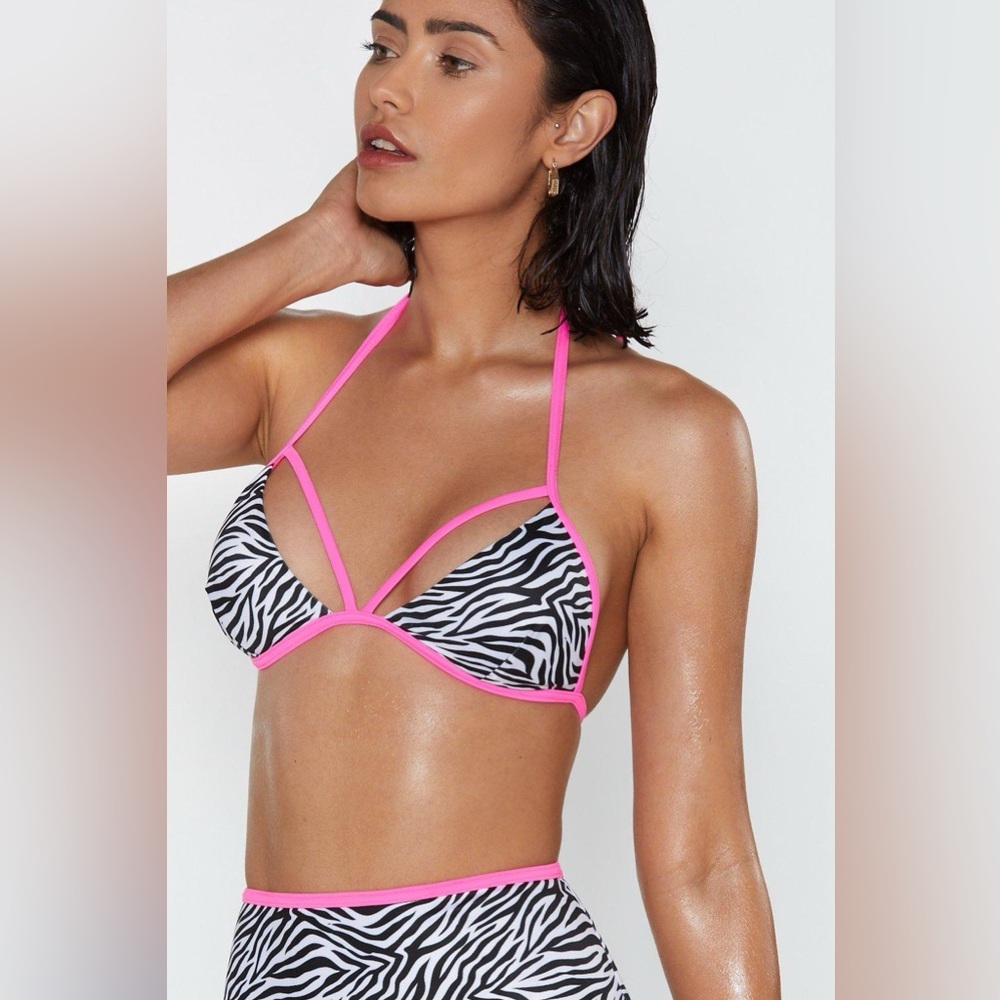 Nasty Gal two piece Zebra Print Bikini set